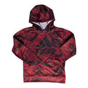 ADIDAS Boy's Fleece Hoodie ~ Burgundy Red & Black ~ Medium 10/12 ~ NWT NEW
